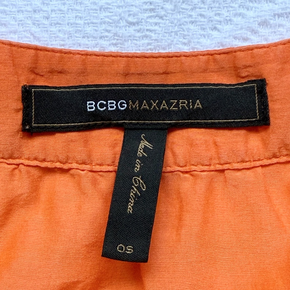 BCBGMaxAzria Bright Orange Button-Front Blouse size S /M - Picture 10 of 12